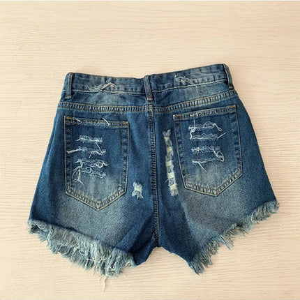 Pantaloncini di jeans con stampa stelle e nappe con bandiera americana estiva da donna Pantaloncini di design con nappe alla moda Pantaloncini casual versatili