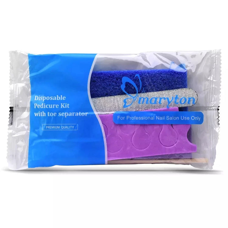 600 Sets/Carton Disposable Pedicure Sets 5Pcs Disposal Pedicura Kit With Cuticle Wood Stickfor Professional Nail Salon Tools