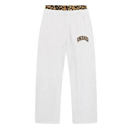 High street fashion leopard print letter embroidered men sportswear suit Y2K American casual retro hoodie trend loose clothing PlatiNum