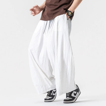 Pantaloni Harem Oversize da Uomo Leggeri Sottili Traspiranti Tinta Unita Stile Harajuku Gamba Larga Casual Moda Pantaloni Dritti Uomo 5XL