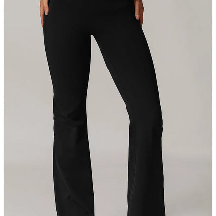 High Waist Wide Leg Pants Leggings Women Tights Fitness Bell-bottoms Yoga Elastic Leggings Push Up Gym Workout Flared Pants PlatiNum