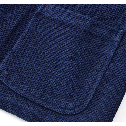 Vintage French Indigo Cargo Jacket Men Autumn Winter New Lapel Multi-pocket Blue Dyed Tooling Jacket Retro Casual Cardigan Coat