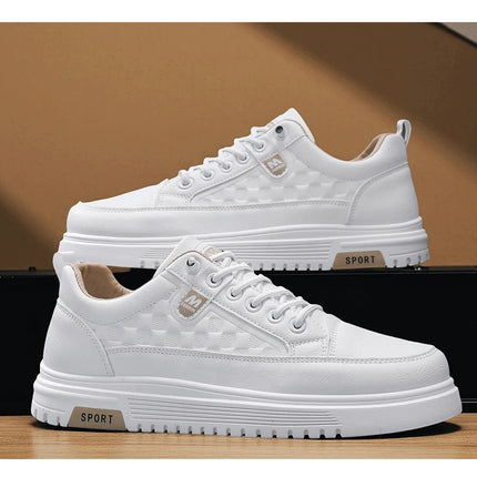 Men's Flat Casual Shoes Spring Breathable Soft-Sole Anti-Slip Outdoor Walking Shoes Youth Fashion White Shoes Sports Board Shoes