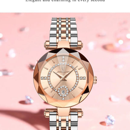 POEDAGAR Orologio da polso originale alla moda per donna Orologio da donna al quarzo con data in acciaio inossidabile impermeabile Orologi da donna casual di lusso platinumshop