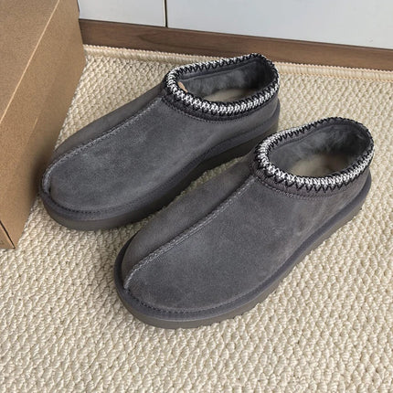 Tasman Winter Warm Wool Women's Tazz Classic Ultra Mini Slippers Thin Sole Genuine Leather And Fur Snow Boots