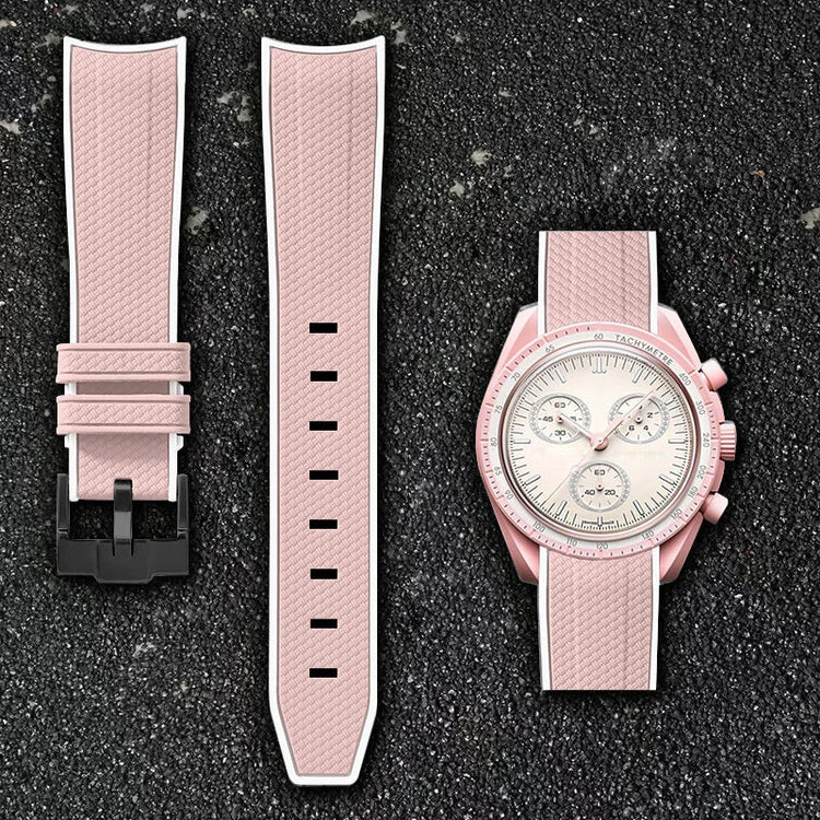 Per Omega Swatch 20mm Curva cinturino per orologio Speedmaster MoonSwatch Planet Snoopy cinturino cinturino a sgancio rapido braccialetto in gomma platinumshop