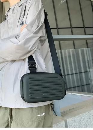 Borsa a tracolla rigida nera, leggera e portatile, per adulti, ideale per il trasporto quotidiano, lo shopping, le brevi camminate all'aperto e l'uso quotidiano.