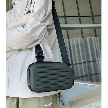 Borsa a tracolla rigida nera, leggera e portatile, per adulti, ideale per il trasporto quotidiano, lo shopping, le brevi camminate all'aperto e l'uso quotidiano.