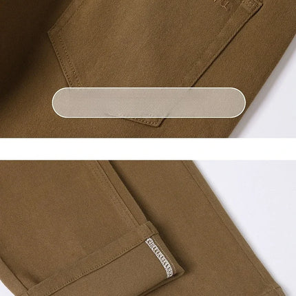 Men Straight Fit Jeans Autumn Elastic Soft Comfortable Solid Color Denim Pants Classic Fashion Casual Long Trousers Daily Wear