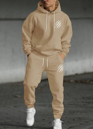 Men's sports suit, sports fashion print set, men's hoodie, women's suit, plush hoodie, solid color hoodie, casual wear PlatiNum