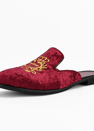 Pantofole antiusura in pelle da uomo Mocassini slip-on in velluto Scarpe da mulo alla moda