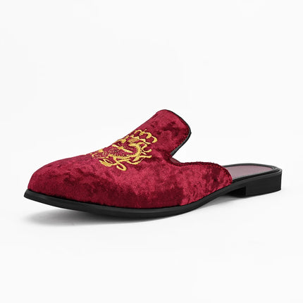 Pantofole antiusura in pelle da uomo Mocassini slip-on in velluto Scarpe da mulo alla moda
