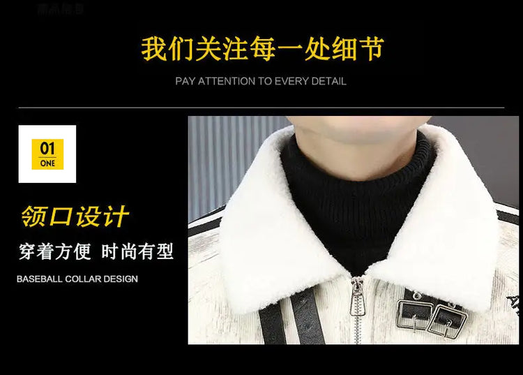 2024 Winter Woolen Motorcycle Jacket Men Thickened Velvet Casual Business Wool Blends Coat Hip Hop Social Streetwear Overcoat