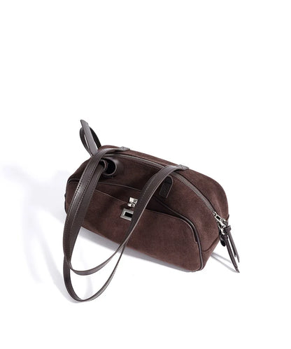 MENDY Borsa in pelle scamosciata Borsa a tracolla con cuscino in pelle Borsa casual ascellare da donna unica in morbida pelle Novità nella borsa tote Designer di lusso