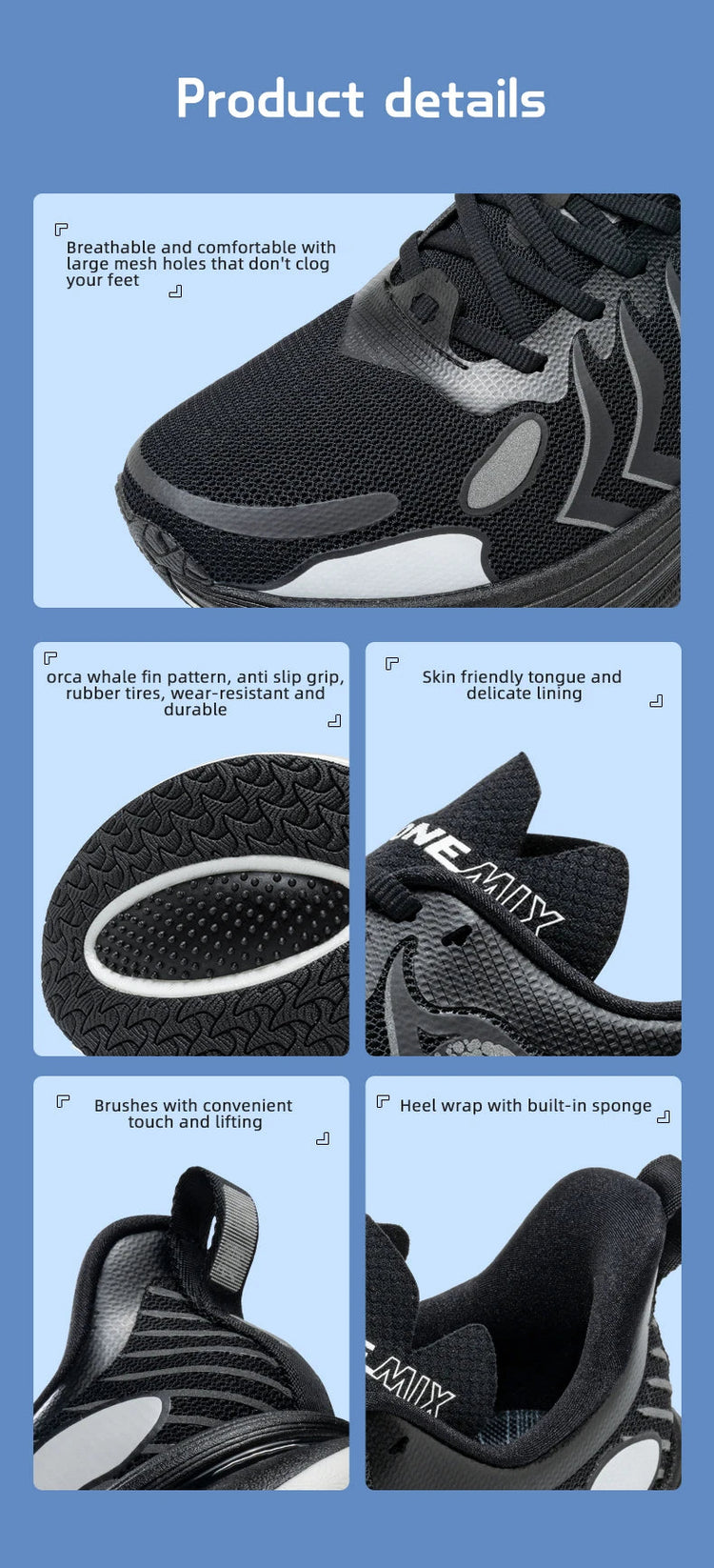 ONEMIX nuove scarpe da corsa Orca per uomo Cushion Training Outdoor Athletic Sport Shoes Sneakers invernali da uomo antiscivolo resistenti all'usura PlatiNum