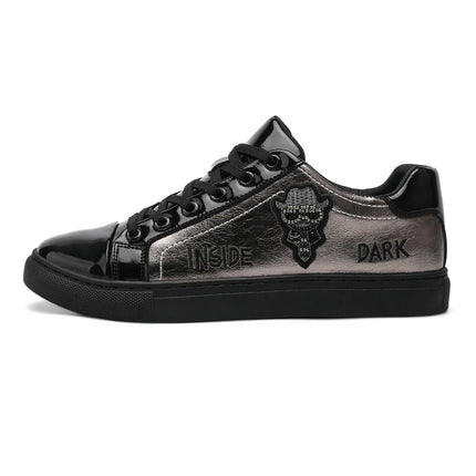 Men Casual Shoes Patent Leather Flats Skate Men Cool Driving Shoes Male Walking Shoes Sneakers Dress Trend the Latest Leisure