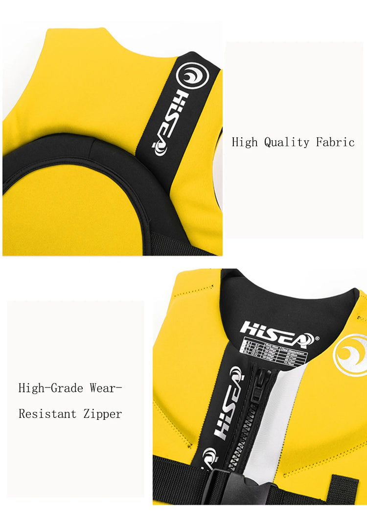 Giubbotto di salvataggio in neoprene per bambini, grande giubbotto di galleggiamento, sport acquatici, pesca, rafting, surf, canottaggio, sicurezza alla vela, estate
