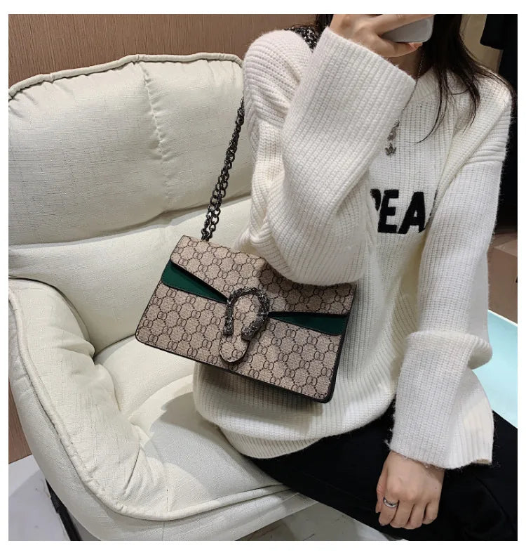 Fashion Popular Women's Bag Trend Brand Retro Chain Shoulder Bag High Quality Ladies Crossbody Bag Designer Luxury Handbag PlatiNum