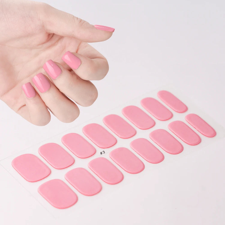 16Tips White French Semi-Cured Gel Nail Patch Sliders Full Cover Gel Nail Stickers For UV Lamp Adhesive Decals Manicure Patch #7