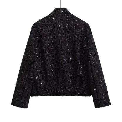 2024 women's clothing 2024 autumn and winter new casual temperament sequin small fragrant style jacket 7925/993