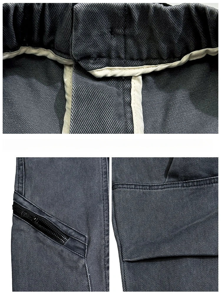 American Streetwear Multi-Pocket Cargo Pants Men High Quality Fashion Baggy Pants Plus Size Black Army Straight-Leg Trousers