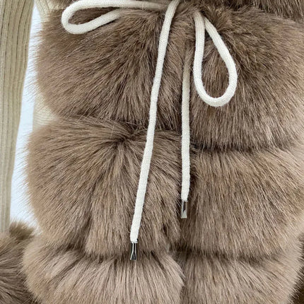 ZADORIN Luxury Fur Cardigan Knit Winter Sweater Women Elegant Detachable Fur Belt White Pink Black Womens Cardigan Korea Style