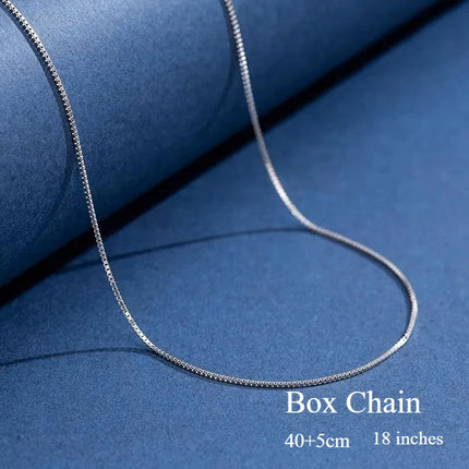 925 Sterling Silver 1.1mm Thin Rolo Chain, Water Wave Chain, Necklaces for Women Fashion Jewelry DIY Matching Wholesale PlatiNum