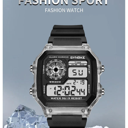 SYNOKE Digital Watches uomo sport luminoso multifunzione impermeabile orologio da polso da donna all'aperto e in esecuzione studente sette luci platinumshop