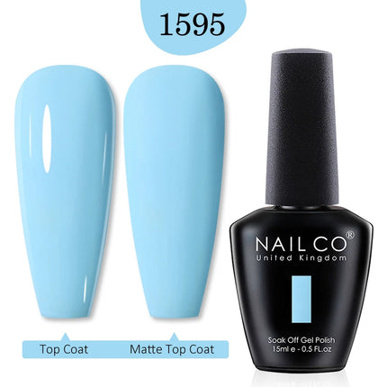NAILCO 15ml Green Blue Series UV Nail Gel Polish Blue Colors UV&LED Gel Varnish Red Soak Off Semi Permanent LED Nail Gel Varnish