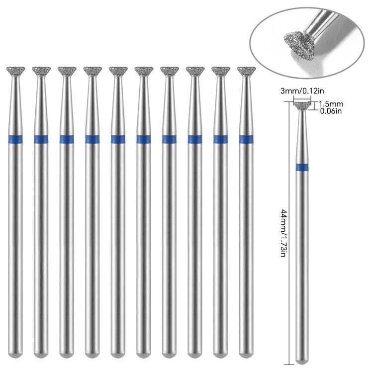 10Pcs Diamond Milling Cutter For Manicure Electric Nail Drill Bits Accessory Pedicure Machine Nail File Gel Remover Tool uñas Accesorios Y Herramientas