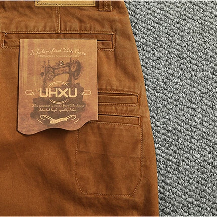 Spring And Autumn New American Retro 100% Cotton Multi-pocketed Washed Old Straight Casual Pants Loose Fashion Cargo Trousers