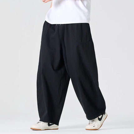 Pantaloni a Gamba Larga da Uomo, Stile Casual Harajuku, Comodi Joggers in Cotone, Pantaloni Cargo Tinta Unita, Abbigliamento Streetwear