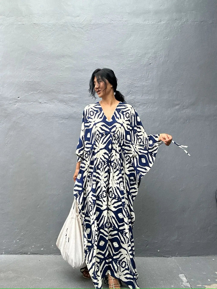 Abiti caftano da donna con scollo a V, costume da bagno estivo, copricostume caftano, abiti da spiaggia maxi taglie forti platinumshop