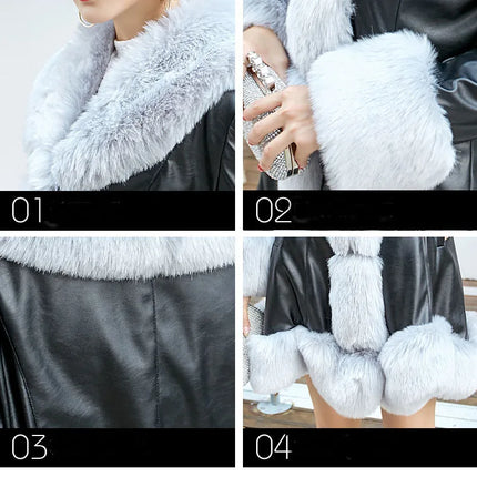 Hot Sale Winter Women's Faux Fur High Quality Faux Sheepskin Coats Keep Warm With Fur Fox Collars Slim Female Furs