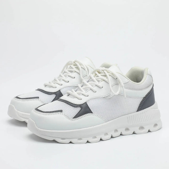 VEAMORS Unisex Mesh Running Shoes Lightweight Breathable Sports Sneakers Elastic Soft Sole Footwear for Walking Gym Fitness PlatiNum