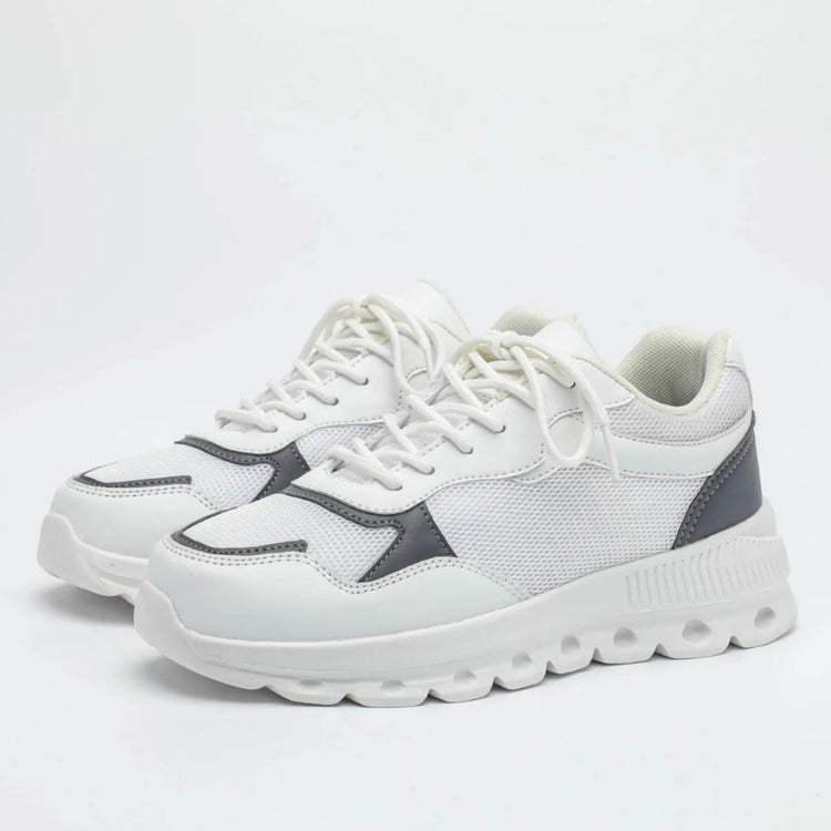 VEAMORS Unisex Mesh Running Shoes Lightweight Breathable Sports Sneakers Elastic Soft Sole Footwear for Walking Gym Fitness PlatiNum