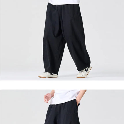 Pantaloni a Gamba Larga da Uomo, Stile Casual Harajuku, Comodi Joggers in Cotone, Pantaloni Cargo Tinta Unita, Abbigliamento Streetwear
