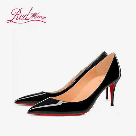Tacchi da donna Colore nudo Tacco alto elegante da donna Scarpe nere di lusso donna 2025 Fondo rosso lucido Punta a punta Party Ladies Women platinumshop