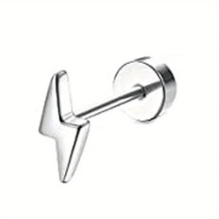 Drperfect 1pc orecchini chirurgici in acciaio inossidabile per donna uomo orecchini con retro piatto orecchini con cartilagine orecchini a cerchio con Piercing platinumshop