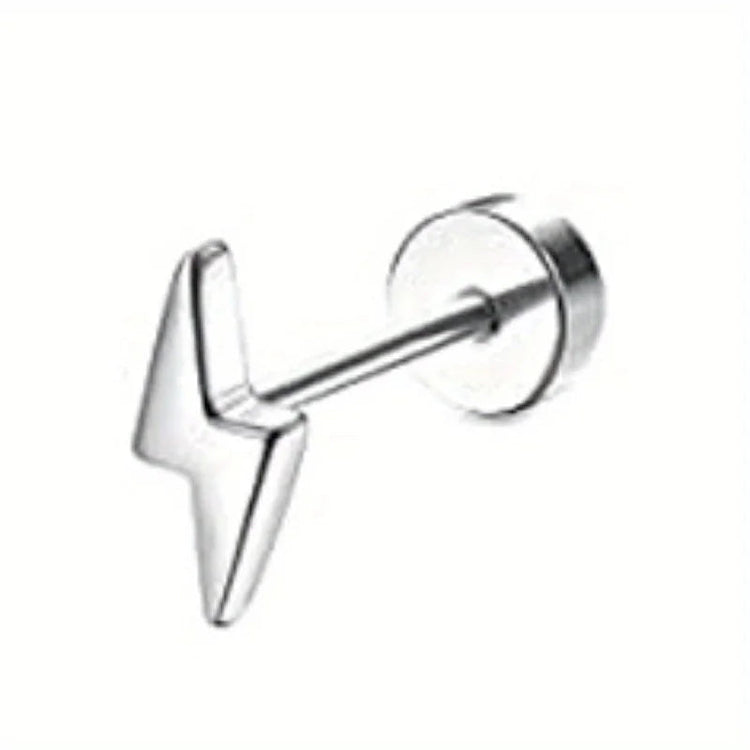 Drperfect 1pc orecchini chirurgici in acciaio inossidabile per donna uomo orecchini con retro piatto orecchini con cartilagine orecchini a cerchio con Piercing platinumshop