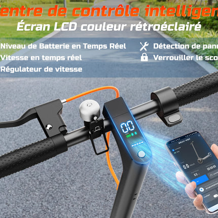 Monopattino Elettrico TODIMART T6 per Adulti, Motore 350W (Picco 500W), Batteria 36V 7.8Ah, Pneumatici Solidi a Nido d'Ape Antiesplosione da 8.5 Pollici, Connessione APP, Pieghevole