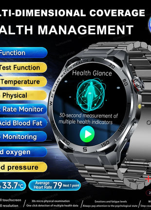 Nuovo Smartwatch 2026 con Analisi del Grasso Corporeo ECG+PPG, Acido Urico, Pressione Sanguigna, Ossigeno nel Sangue, Chiamate Bluetooth, Orologio Sportivo Intelligente per Uomini e Donne platinumshop