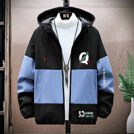 2023 Spring and Autumn New Fashion Hooded Tooling Jacket Men's Casual Loose Comfortable Waterproof High-Quality Large Size Coat
