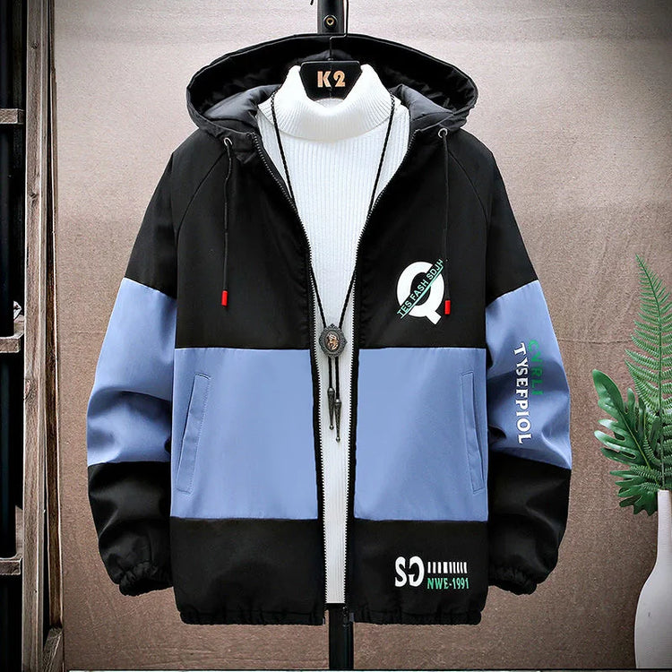 2023 Spring and Autumn New Fashion Hooded Tooling Jacket Men's Casual Loose Comfortable Waterproof High-Quality Large Size Coat