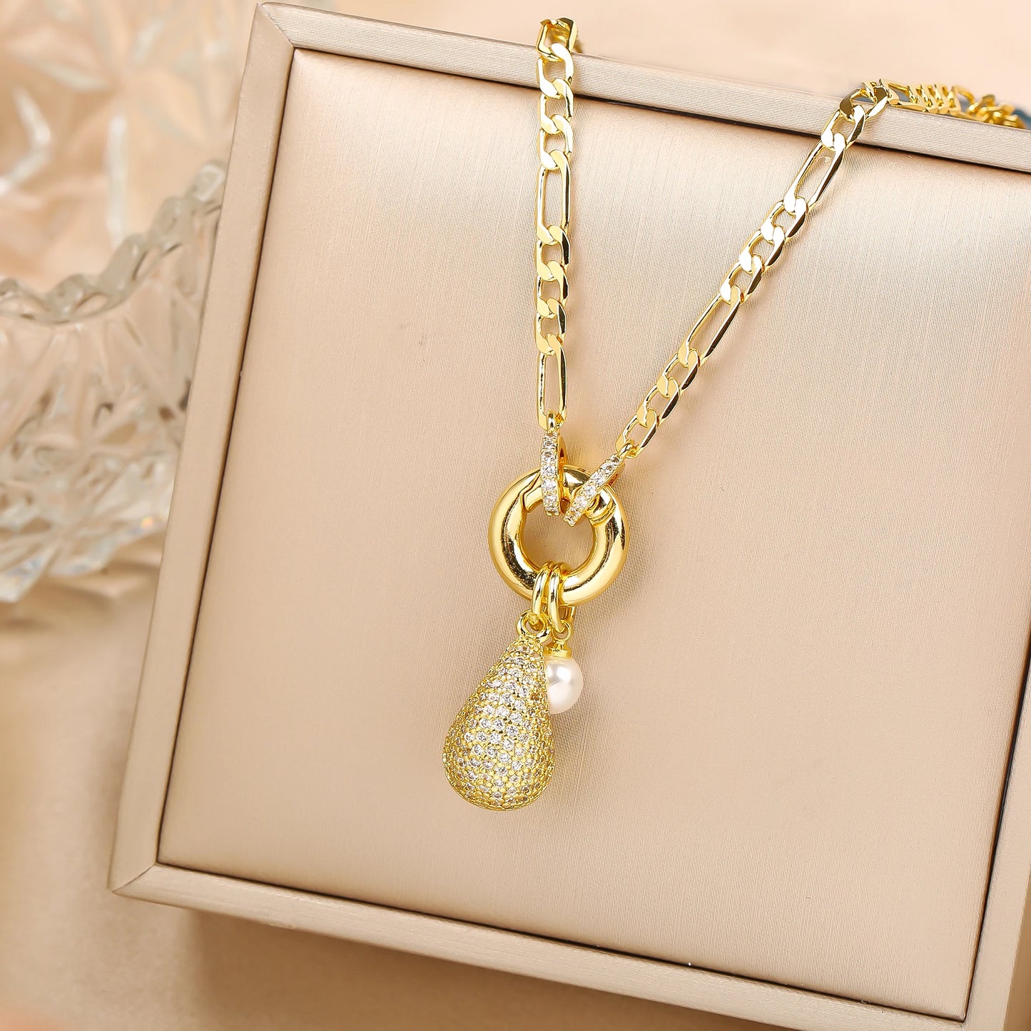 6 colori brillanti zirconi vírgiano goccia d'acqua ciondolo clavicola catena girocollo classico per donna ragazza festa quotidiana gioielli regalo di festa