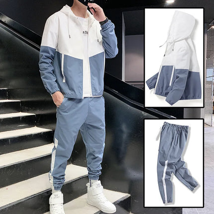 M-6XL-New-Men's-Sportswear-Set-from-Japan-South-Korea-Autumn-Casual-Wear-Men's-Hooded-Jacket-Leg-Tied-Pants-Trendy-Casual-Suit