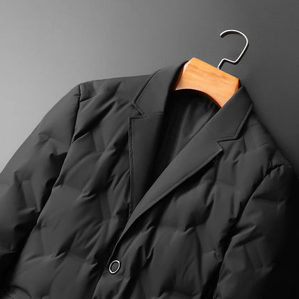Minglu Autumn Winter White Duck Down Men's Down Blazers Luxury Solid Color Single Breasted Casual Male Jackets Down Man Coats