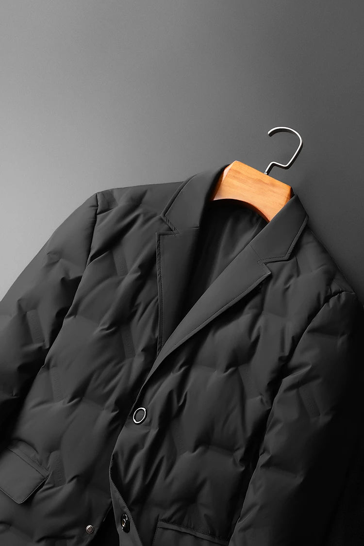 Minglu Autumn Winter White Duck Down Men's Down Blazers Luxury Solid Color Single Breasted Casual Male Jackets Down Man Coats