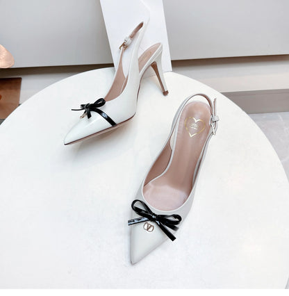 Heels sandals Gladiator summer luxury Brand 2025 bow Women High Heels Pointed toe designer Elegant Slingbacks Party Ladies Shoes