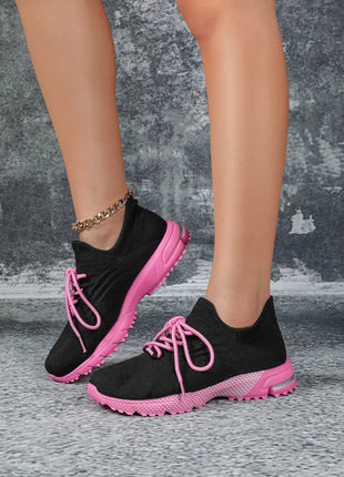 Breathable Socks Shoes Women Lightweight Knitted Casual Sneakers Non-slip Walking Footwear Outdoor Jogging Fitness Sports PlatiNum